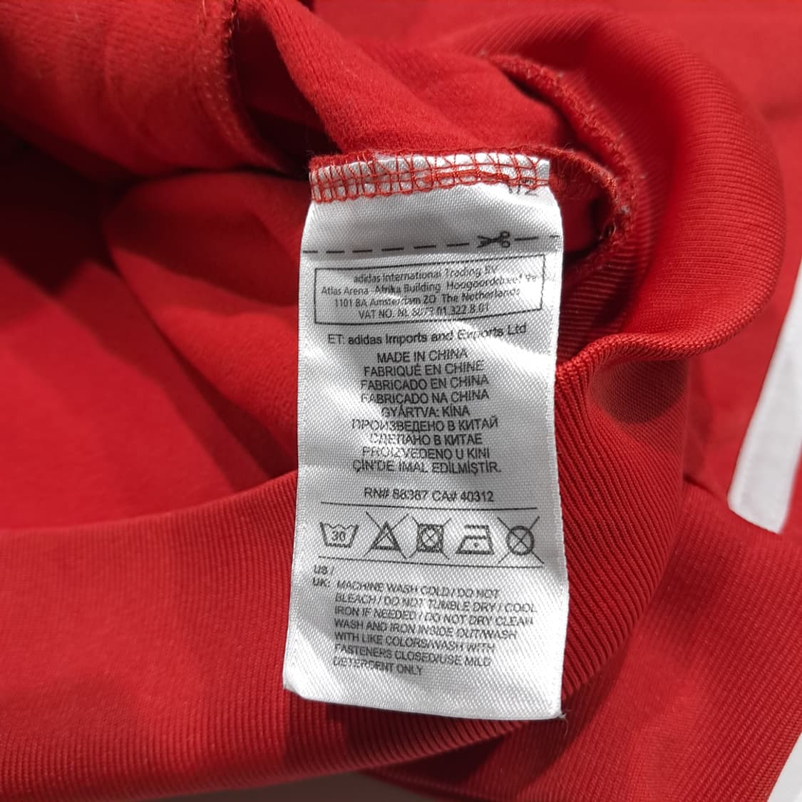 CL696 L 아디다스 오리지널 00s 트레포일 레드 저지 자켓 집업 상품이미지5