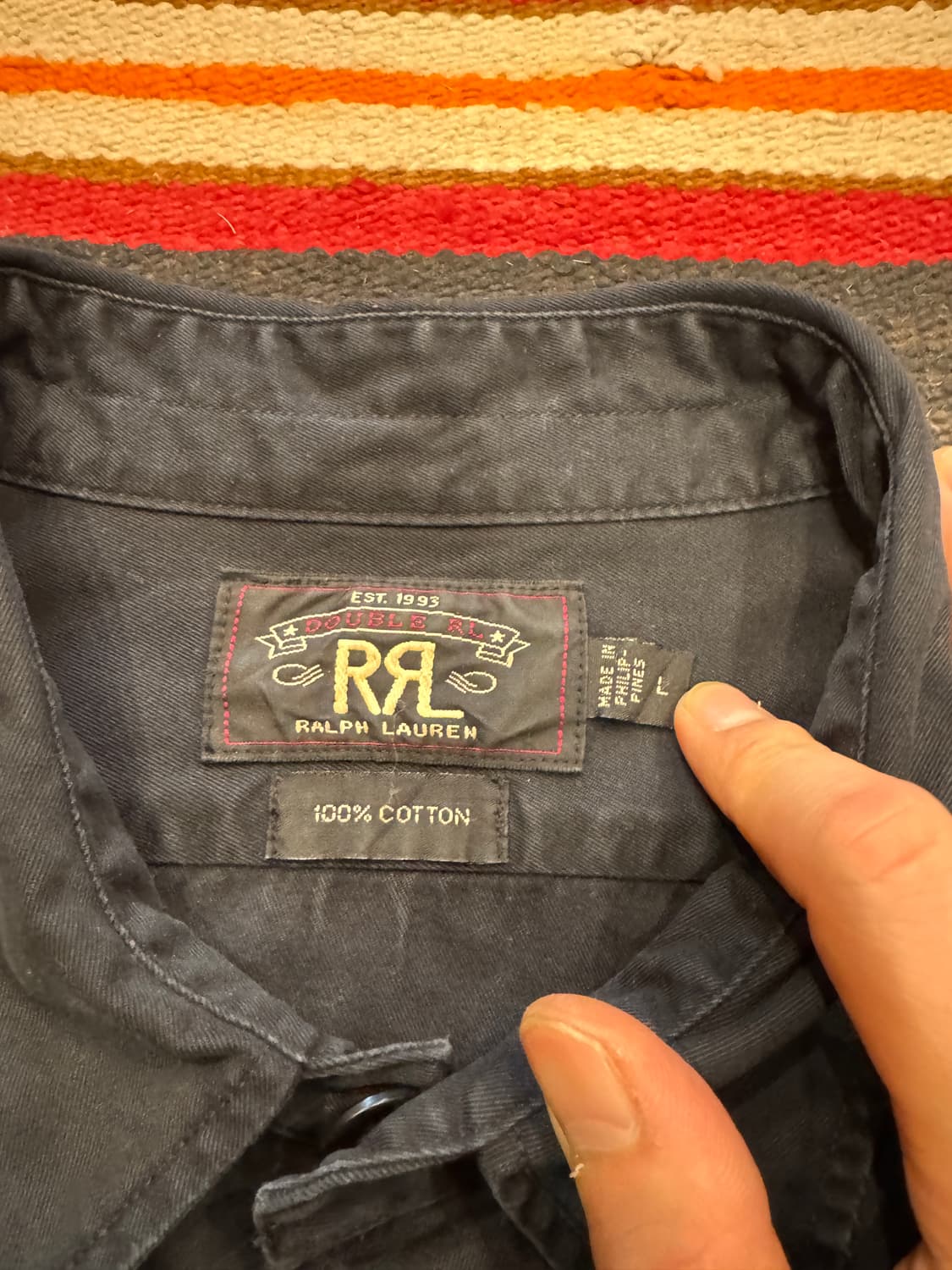 RRL 블랙 밀리터리 셔츠 (L) 상품이미지4