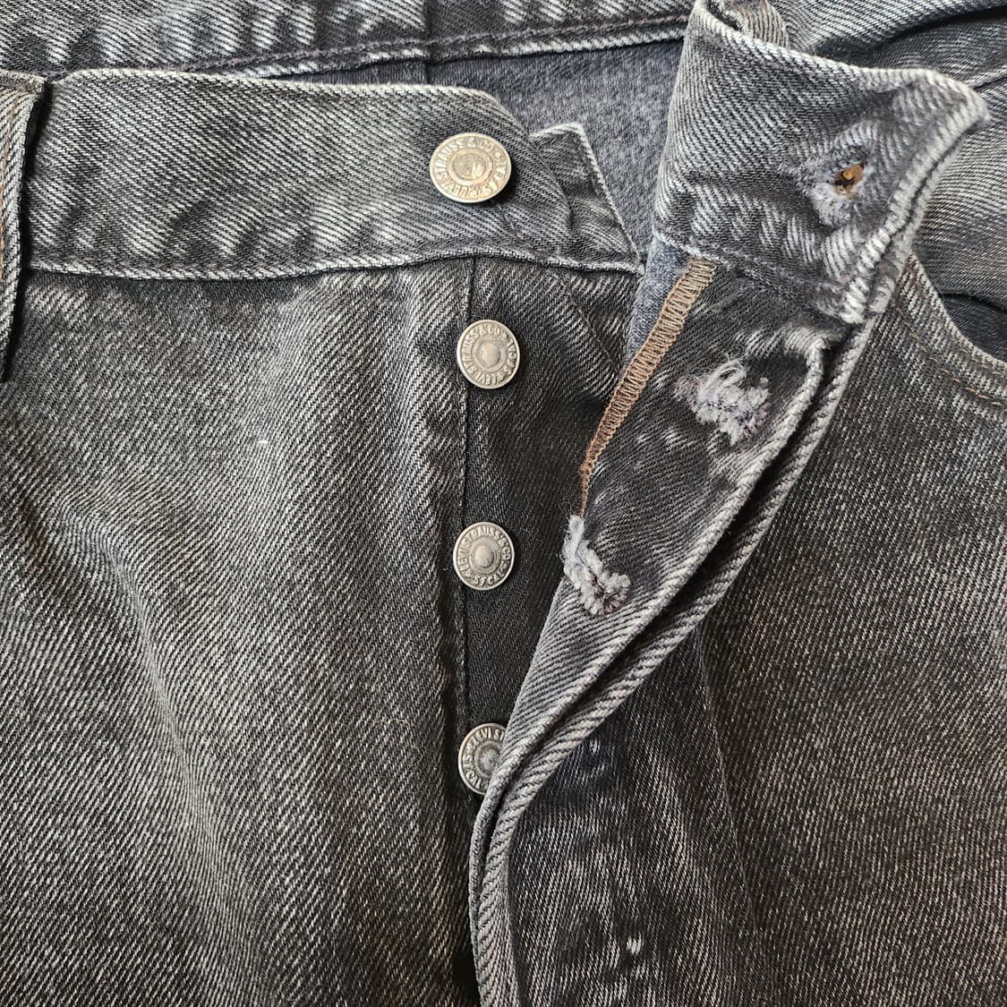 리바이스 501 블랙 워싱 청바지(36인치) 상품이미지4