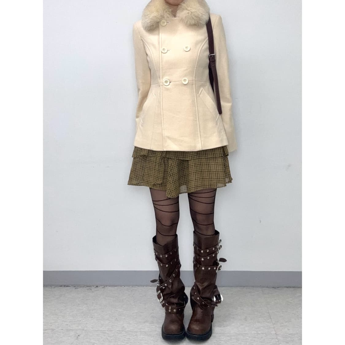 빈티지 아이보리 더블 코트 자켓 상품이미지2