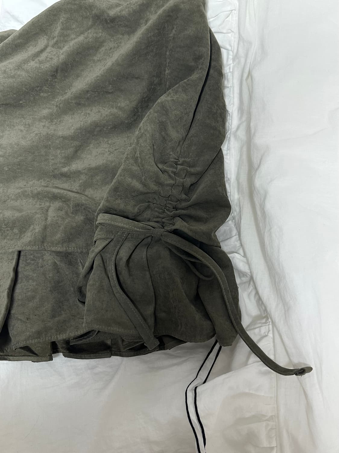 셔링 카키 스커트 상품이미지2