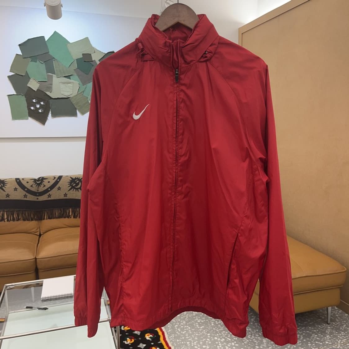 나이키 레드 올드스쿨 오버핏 러닝 후드집업 바람막이 XL C06410 상품이미지3