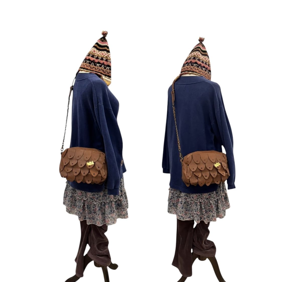 히스테릭글래머 레더 피크 숄더백 브라운 상품이미지9