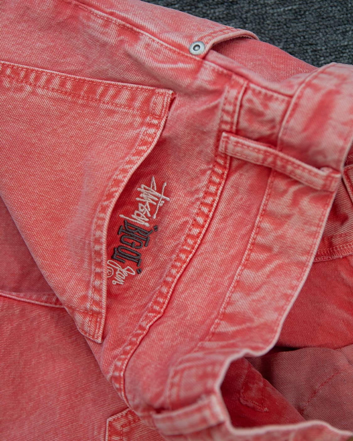 스투시 빅올진 타이다이 워시드 핑크 데님팬츠 상품이미지5