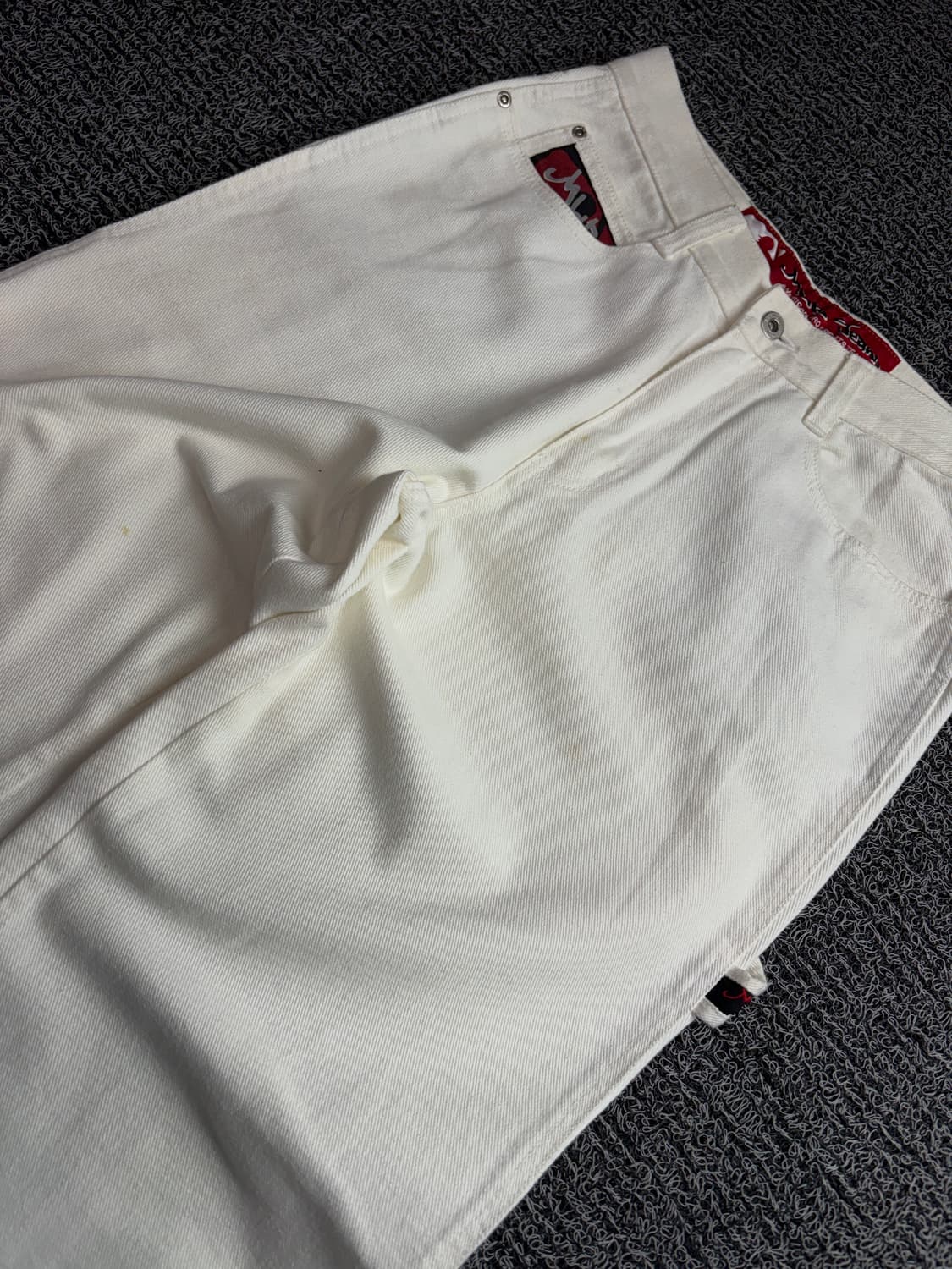 MLB 올드스쿨 자수로고 화이트 루즈핏 데님 팬츠 3082 상품이미지3