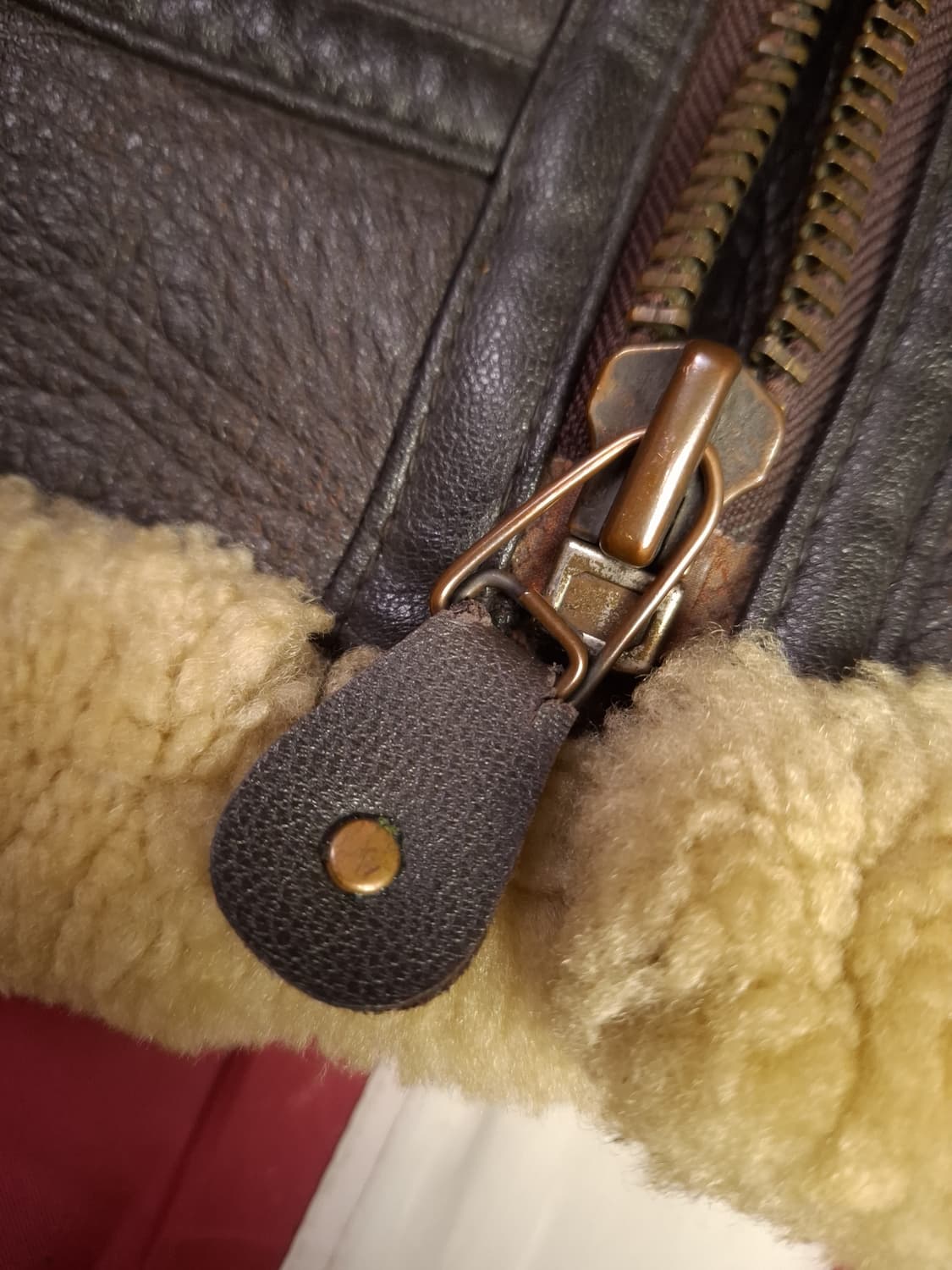 90's 국내산 미공군 B-3 TYPE 리얼레더 항공폭격기 무스탕 상품이미지5