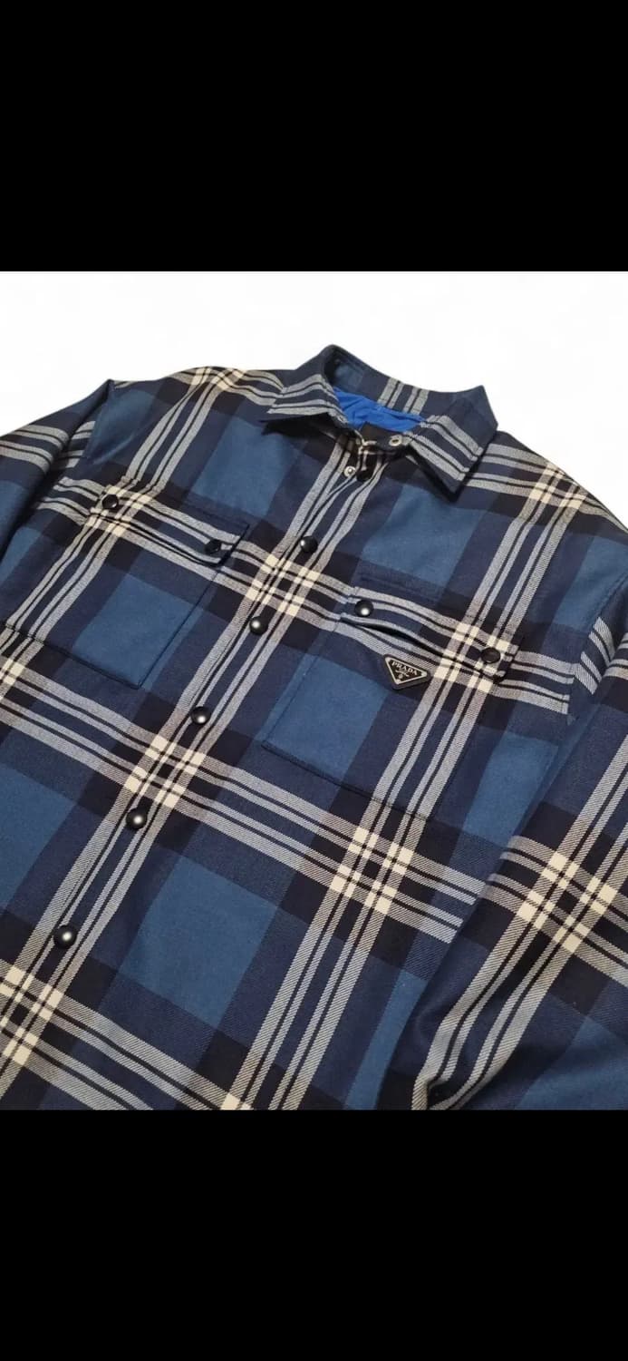 프라다 블루 체크 셔츠 아우터(xl-xxl) 상품이미지4