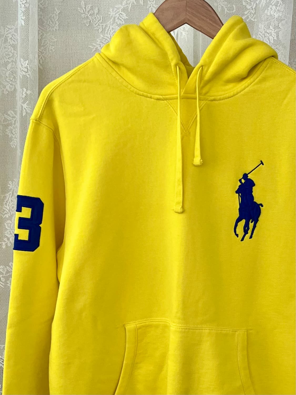 L) 폴로 랄프로렌 빅포니 기모 후드 티셔츠 옐로우 상품이미지3