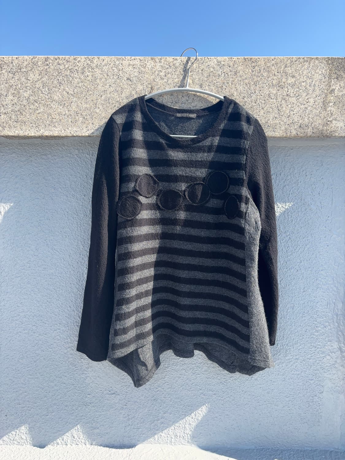 crescent duo 언발 스트라이프 배색 티셔츠 상품이미지2