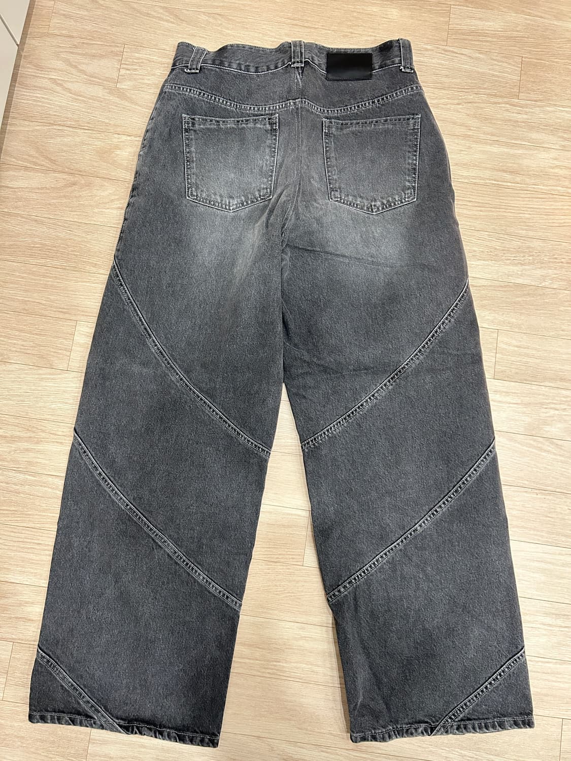 에드 토네이도 와이드 데님 워시드 블랙 그레이 L 상품이미지6