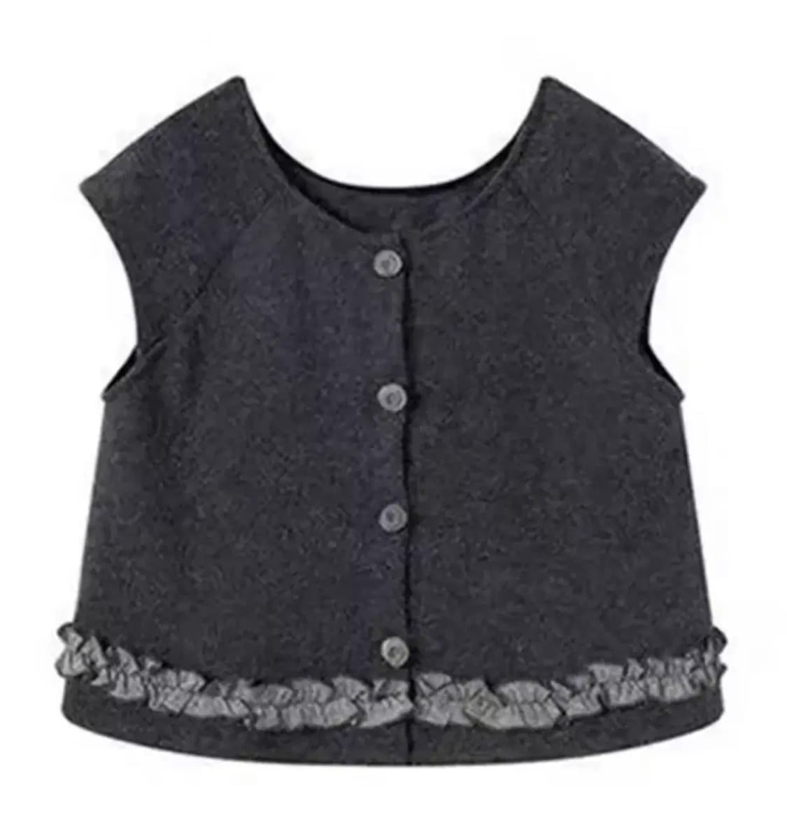 모리걸 프릴 블라우스 조끼 셋업 세트 상품이미지2