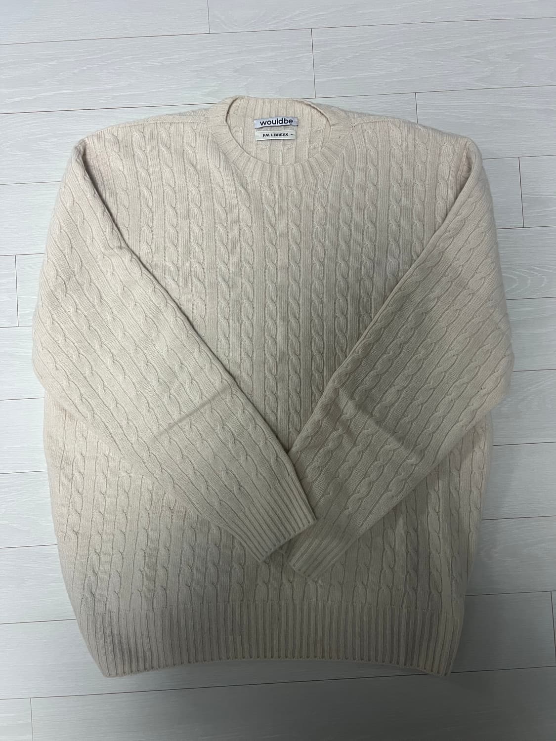 우드비X폴브레이크 케이블 니트 아이보리 3사이즈 상품이미지1