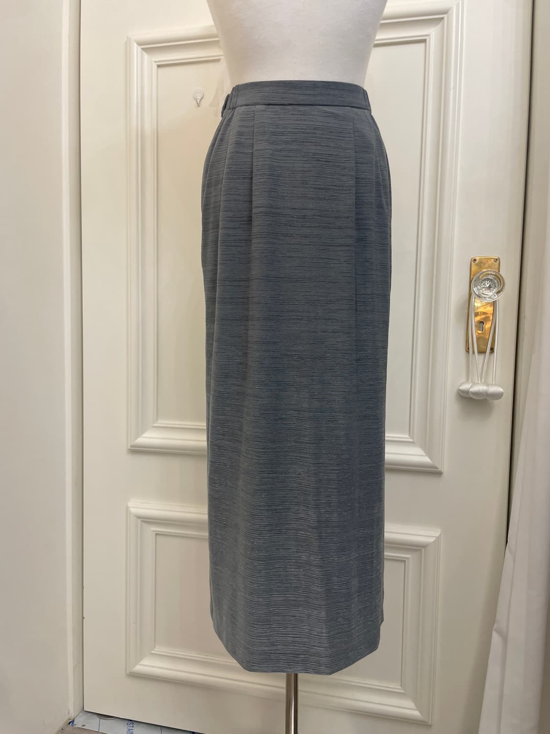 charcoal pleats basic long skirt 상품이미지4