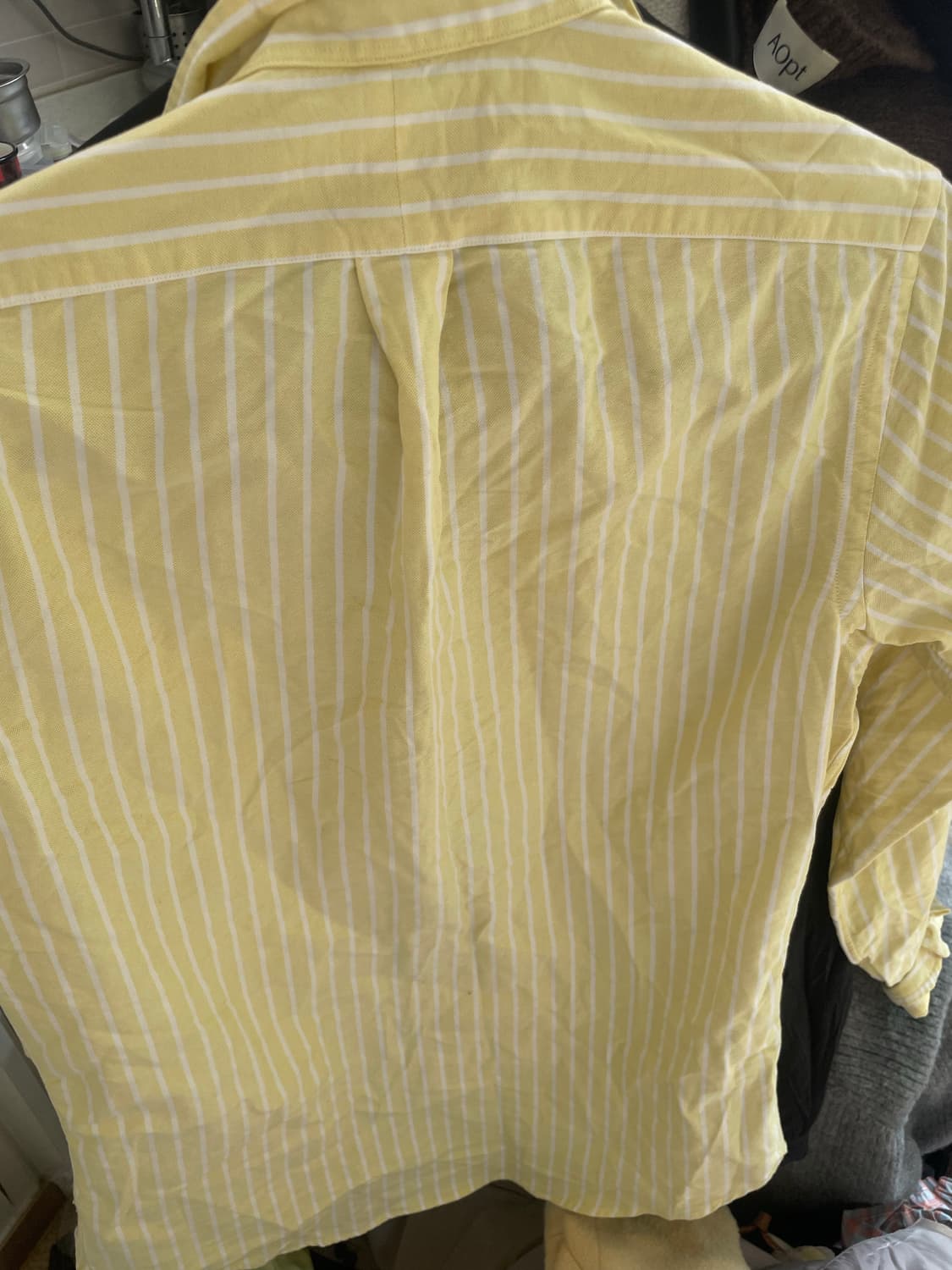 폴로 랄프로렌 옐로우 클래식핏 스트라이프 셔츠 S 상품이미지9