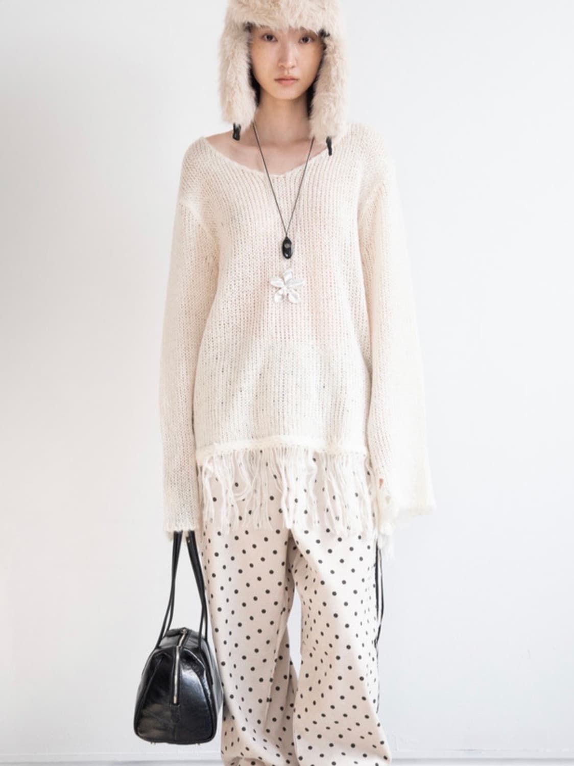 피키소사이어티 프린지 브이넥 니트 상품이미지2