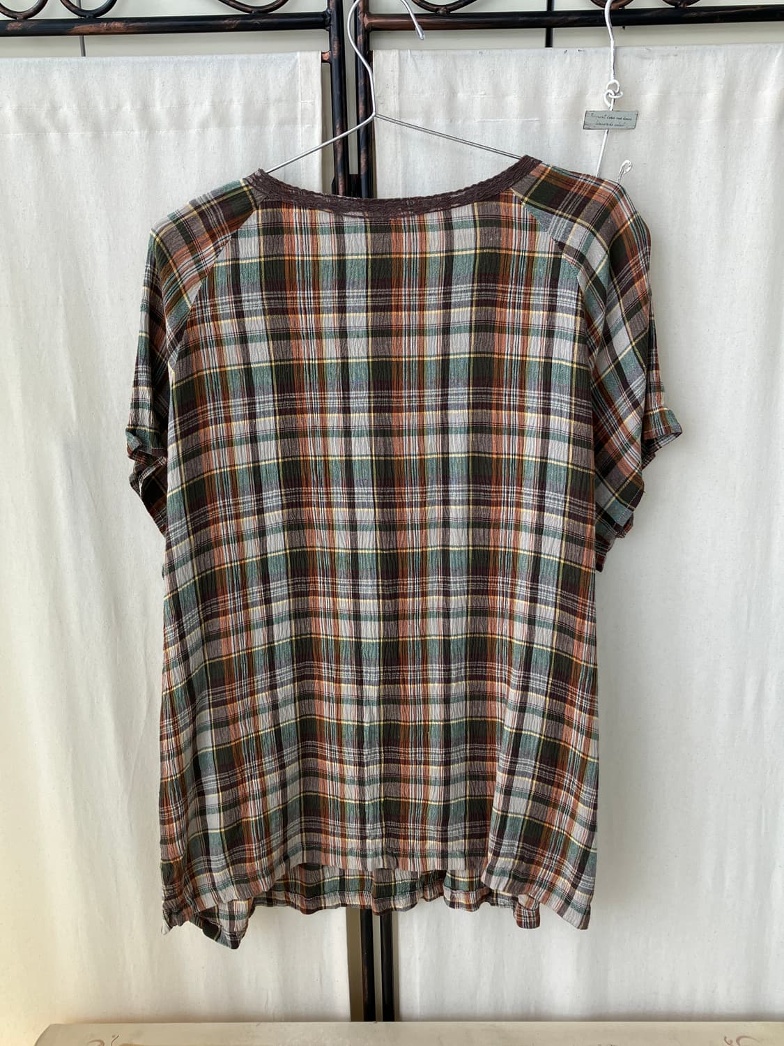 mori check lace slit blouse 상품이미지6