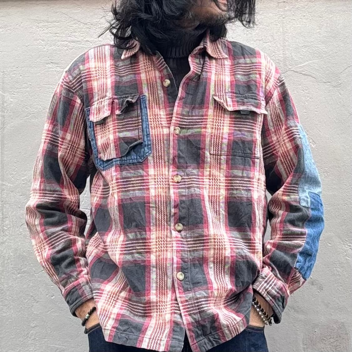 올드 오시코시 헤비 코튼 체크 셔츠 상품이미지10