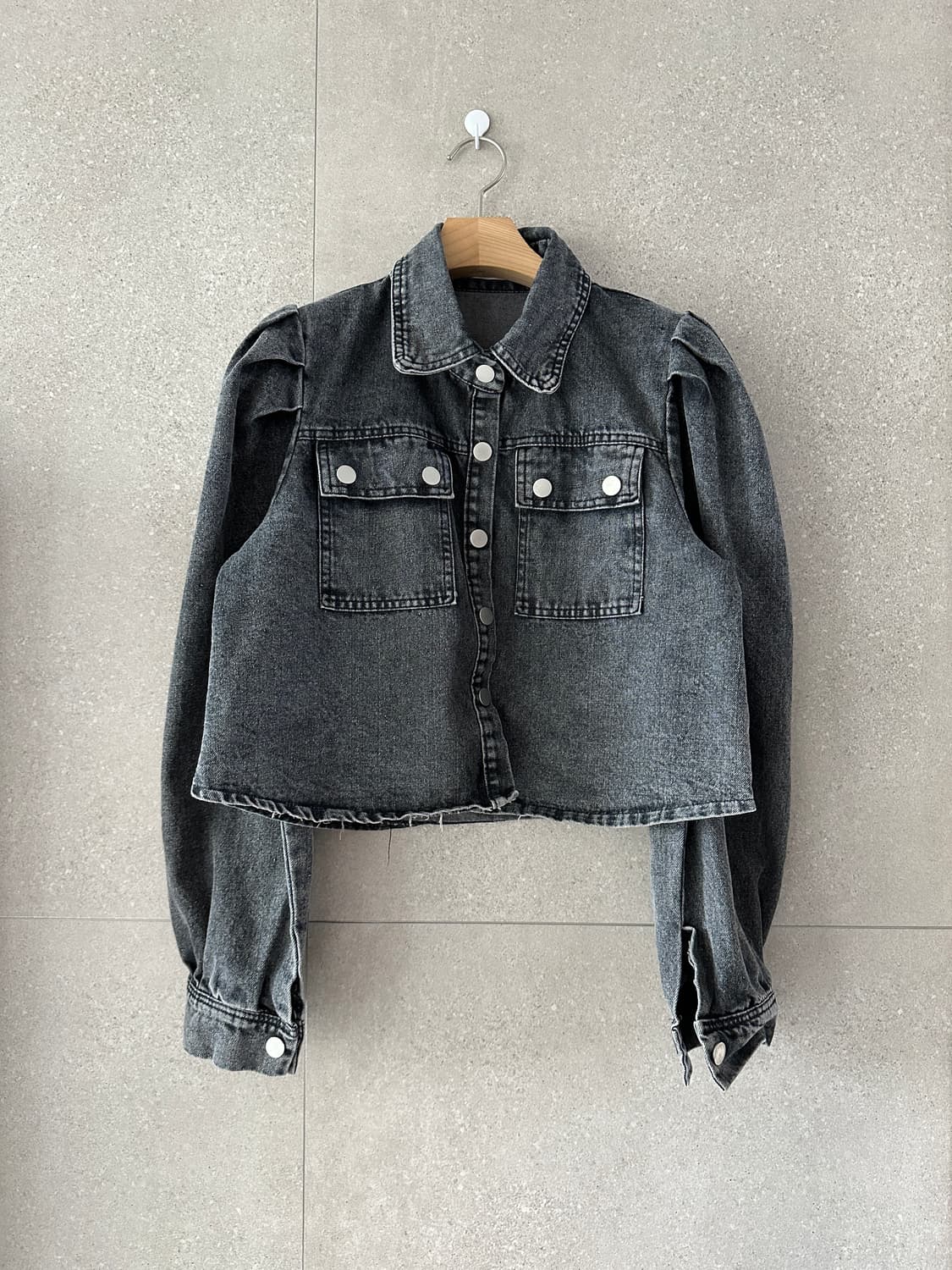 봄 숏 흑청자켓 상품이미지1