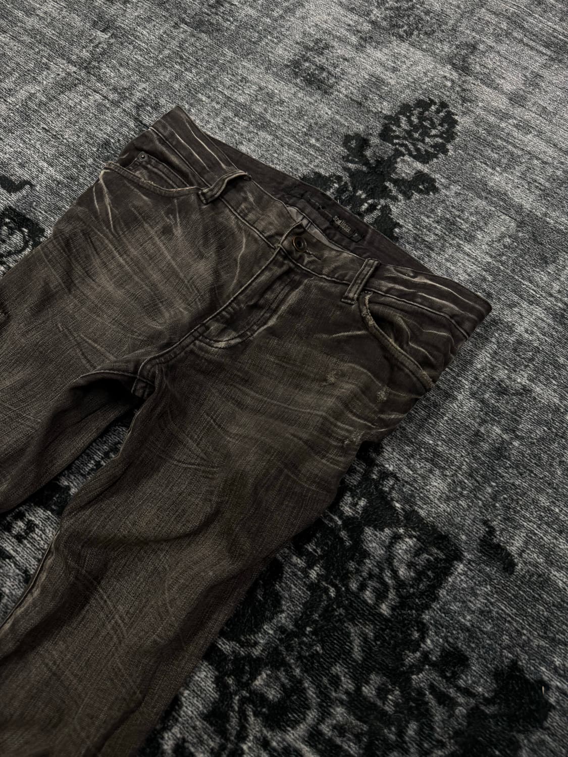 Schlussel 00s grey damaged slim flare de 상품이미지4