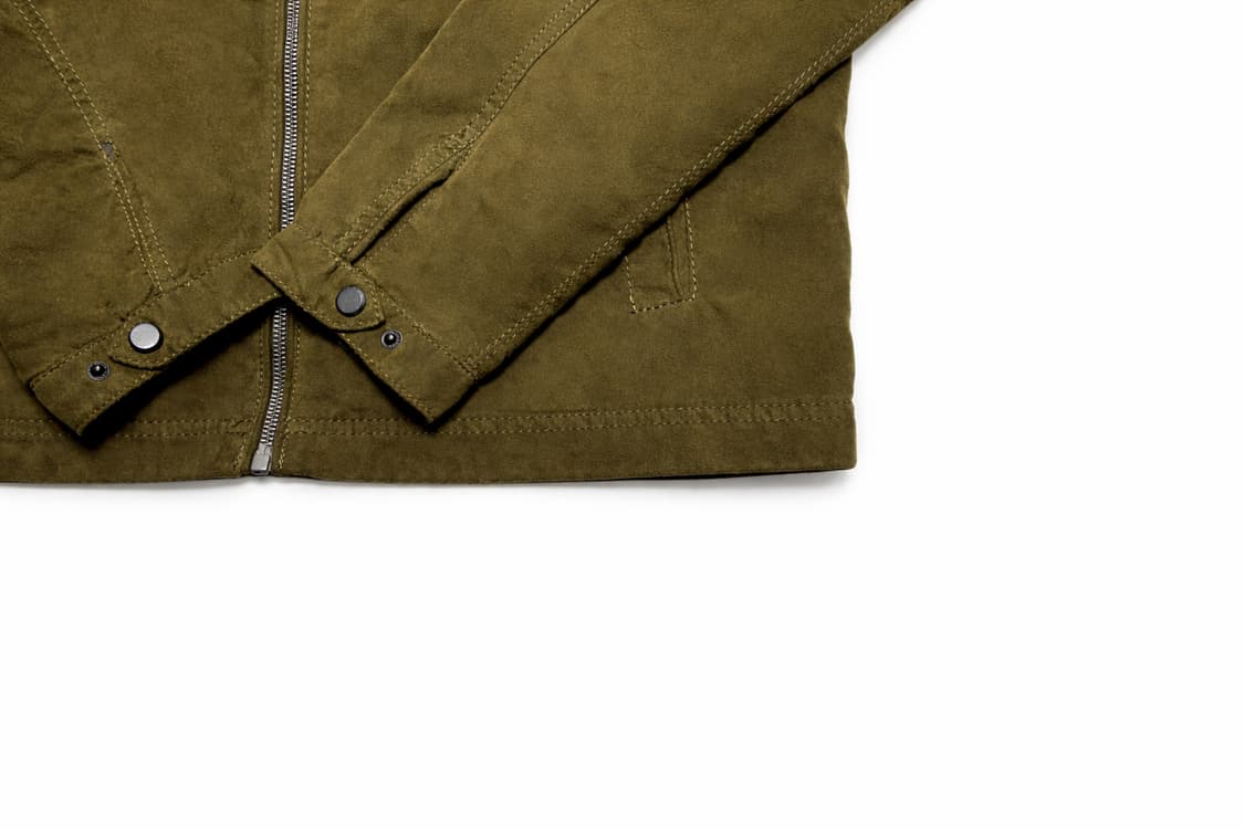 ZARA 자라 워크웨어 브라운 올리브 스웨이드 싱글 라이더 블루종 자켓 상품이미지5