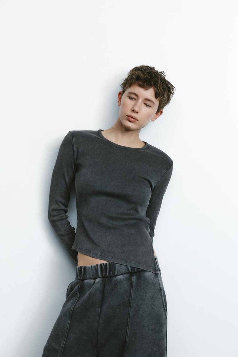 ZARA 자라 벨트 리브드 워싱 탑 상품이미지3