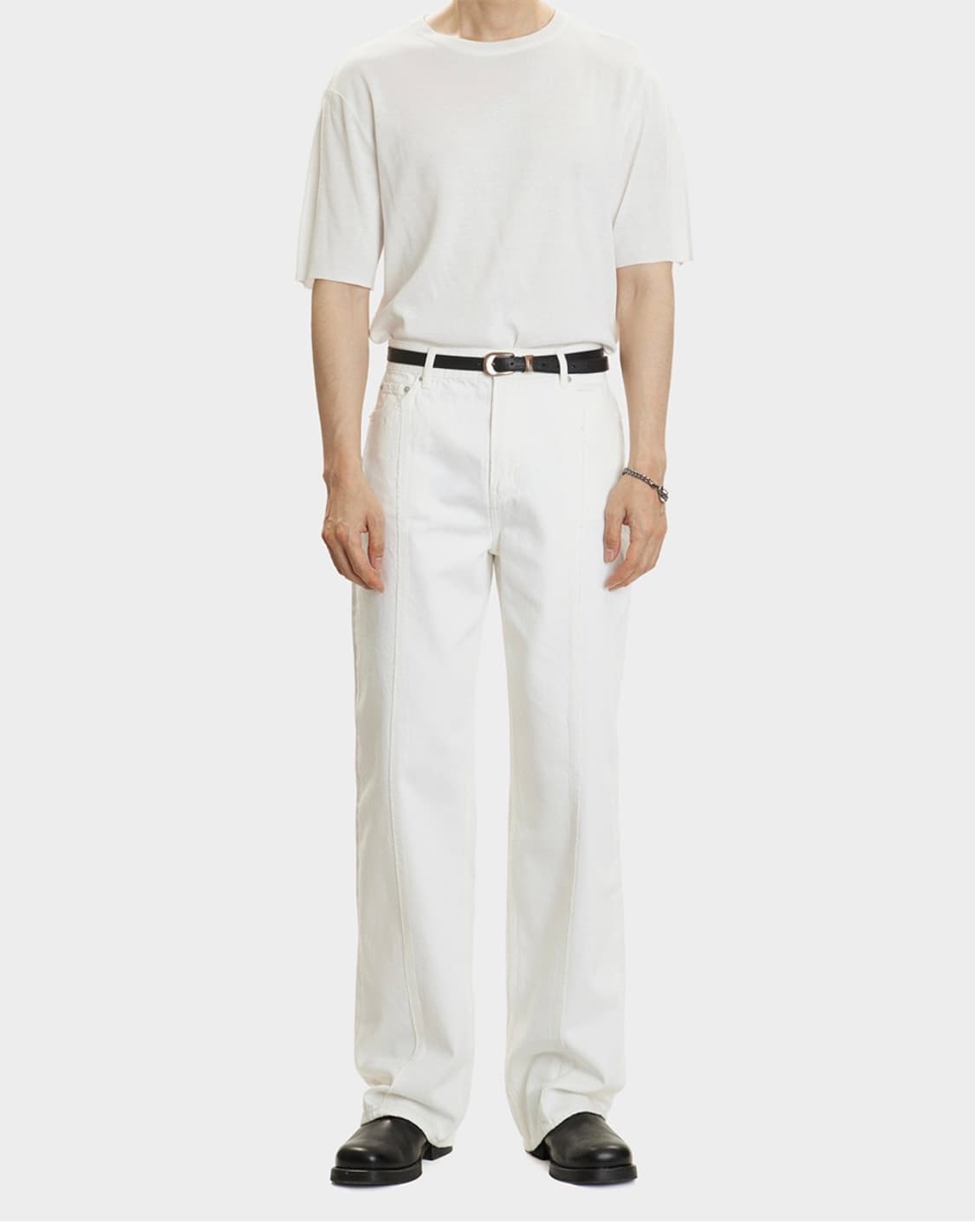 모드나인 화이트 절개 데님 팬츠 30~31 사이즈 상품이미지1