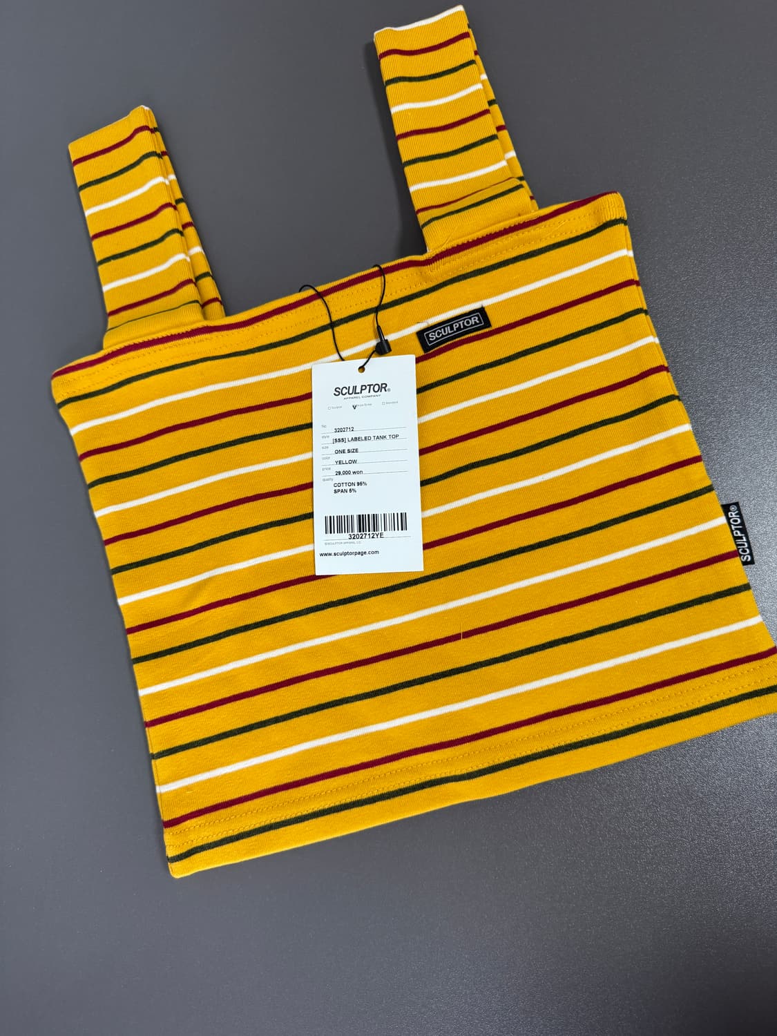 스컬프터 레이블드 탱크탑 옐로우 상품이미지4