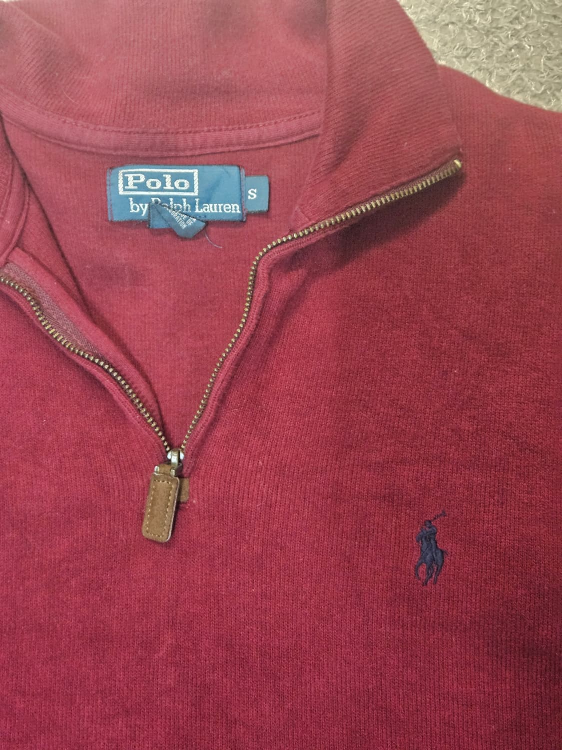 폴로 랄프로렌 버건디 긴팔반집업 상품이미지3