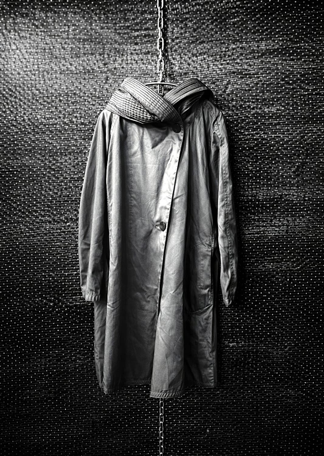 플리츠 후드 나일론 코트 상품이미지1