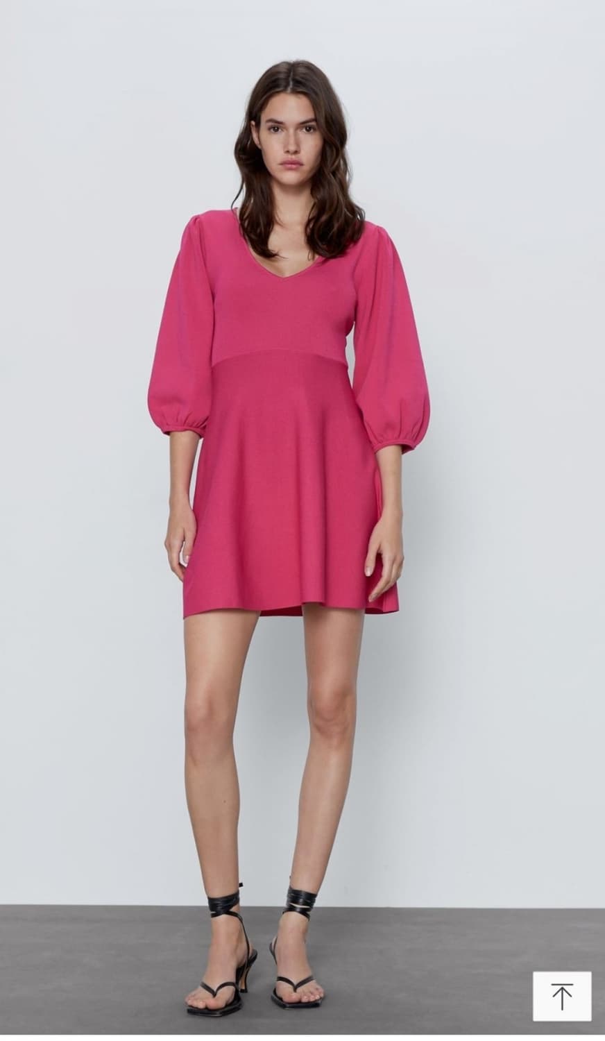 자라 빈티지 핫핑크 브이넥 원피스 상품이미지2