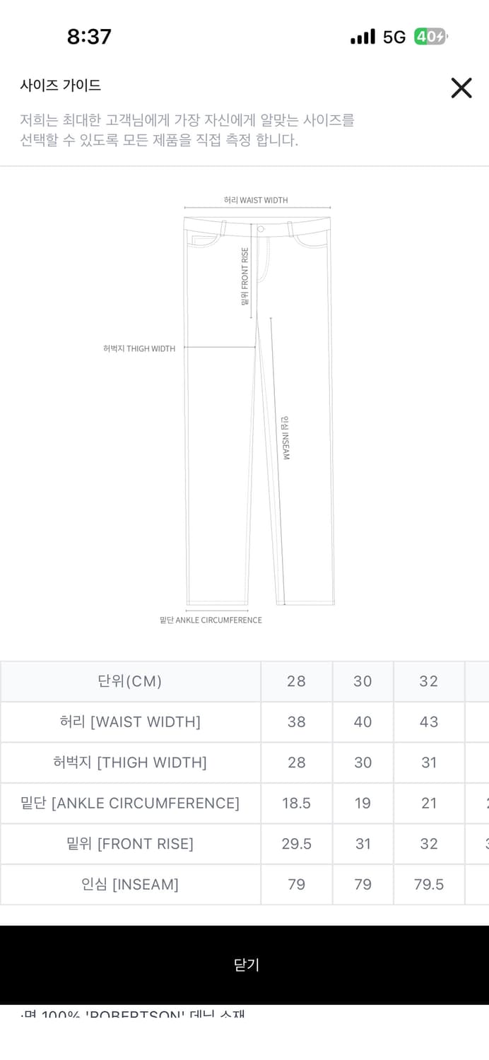 칼하트 wip 랜든 팬츠 로버트슨 블루 린스드 32 새상품 상품이미지2