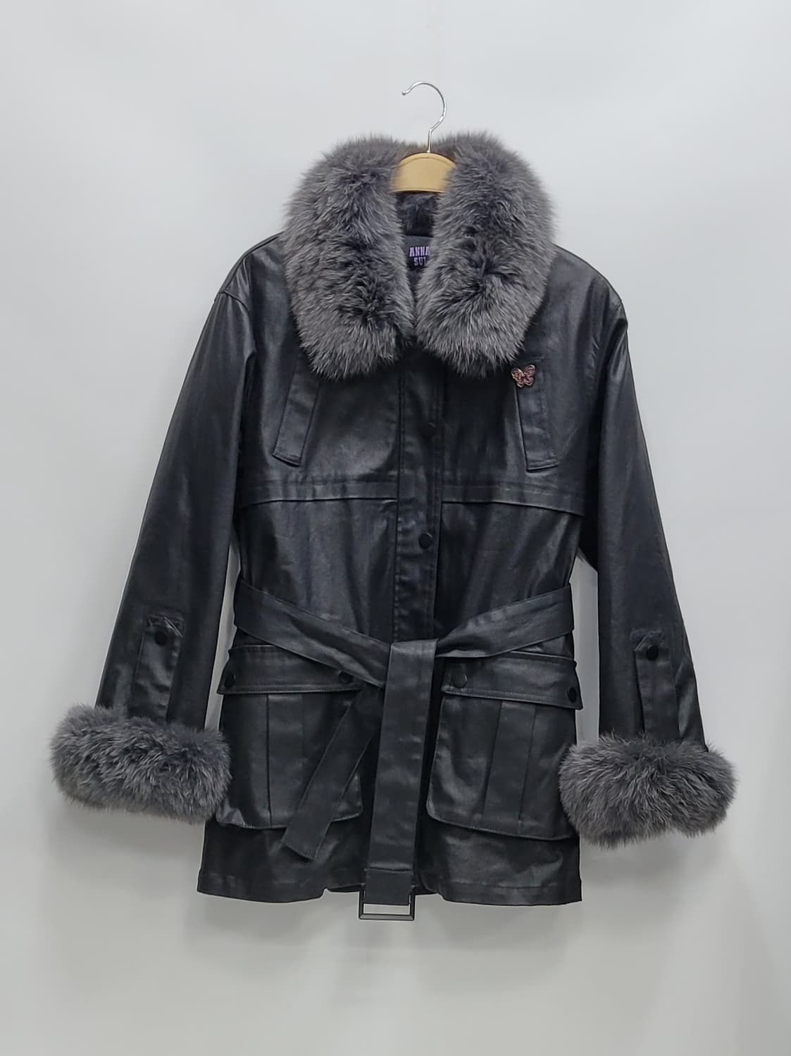 (새상품급) 안나수이 20FW 폭스퍼 다운 패딩 벨티드 자켓 / 여 55 상품이미지1