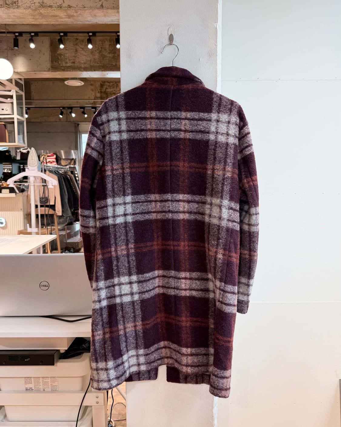 데이비드 나만 퍼플 체크 패턴 라나버진 울 자켓  상품이미지7