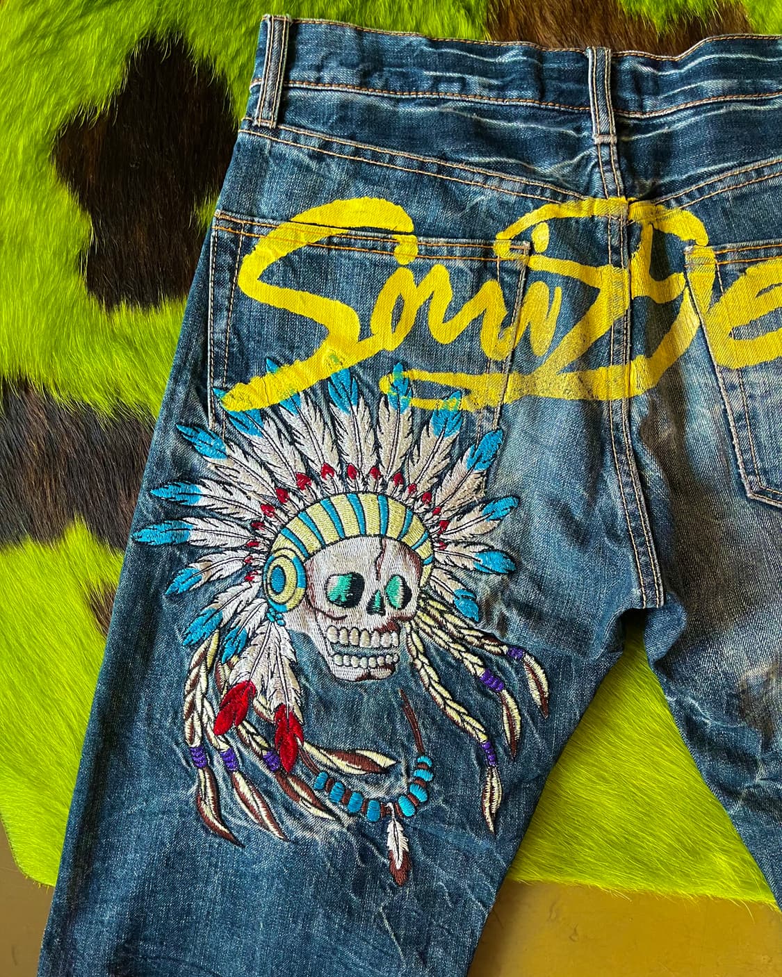 Sorridere Indian Skull Embroidery Shorts 상품이미지7
