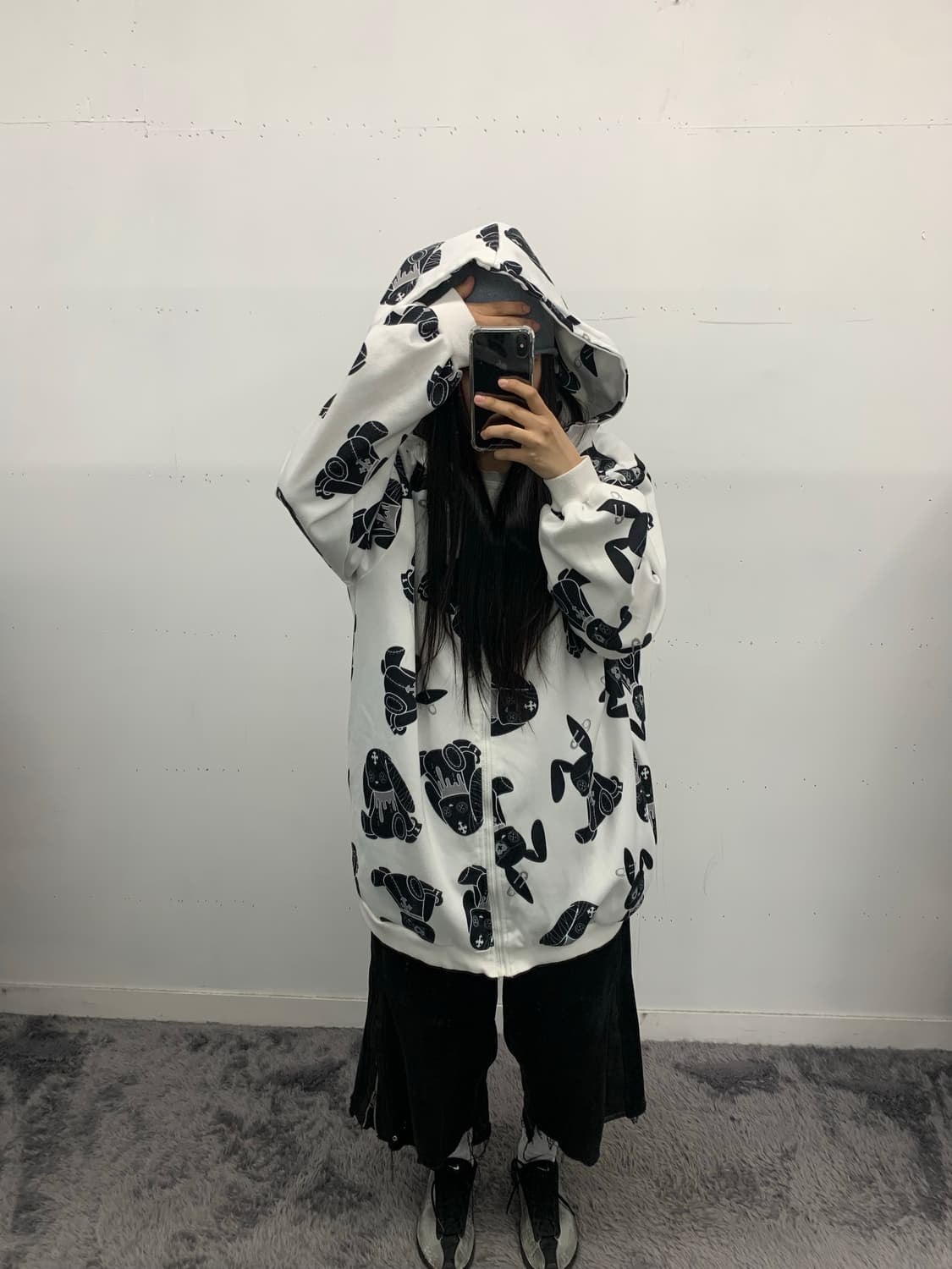 Acdc rag 펑크 프린팅 오버핏 후드집업 상품이미지2