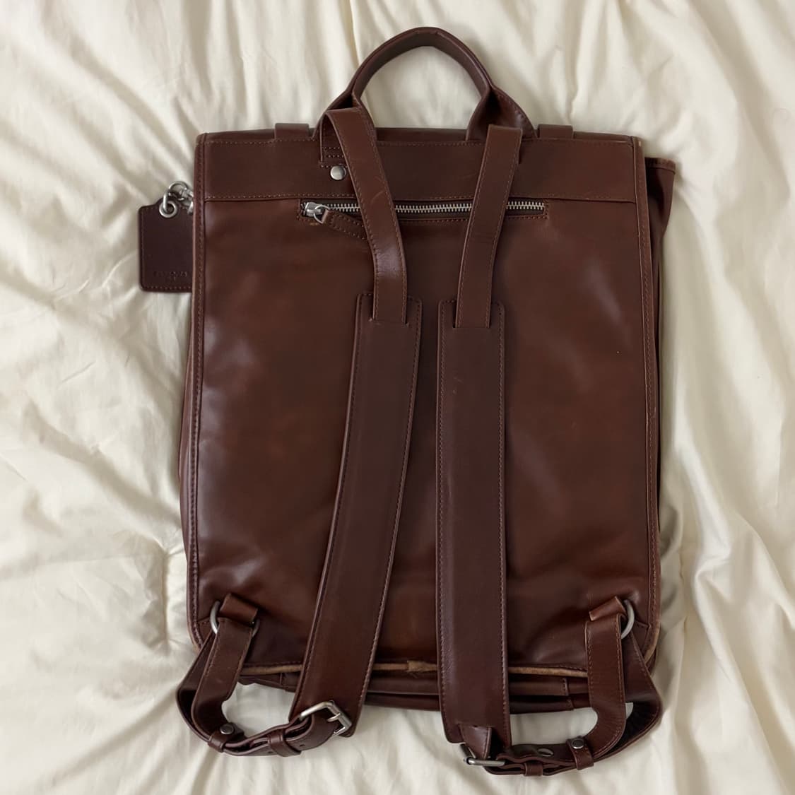 Samsonite 브라운 리얼 레더 빈티지 백팩 (오리지널 패키징 포함) 상품이미지3