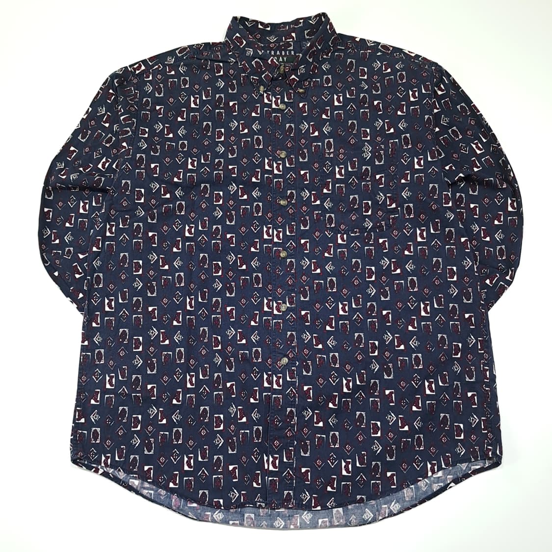 CL885 L 트레이더베이 90s 지오메트릭 올오버 셔츠 남방 상품이미지1