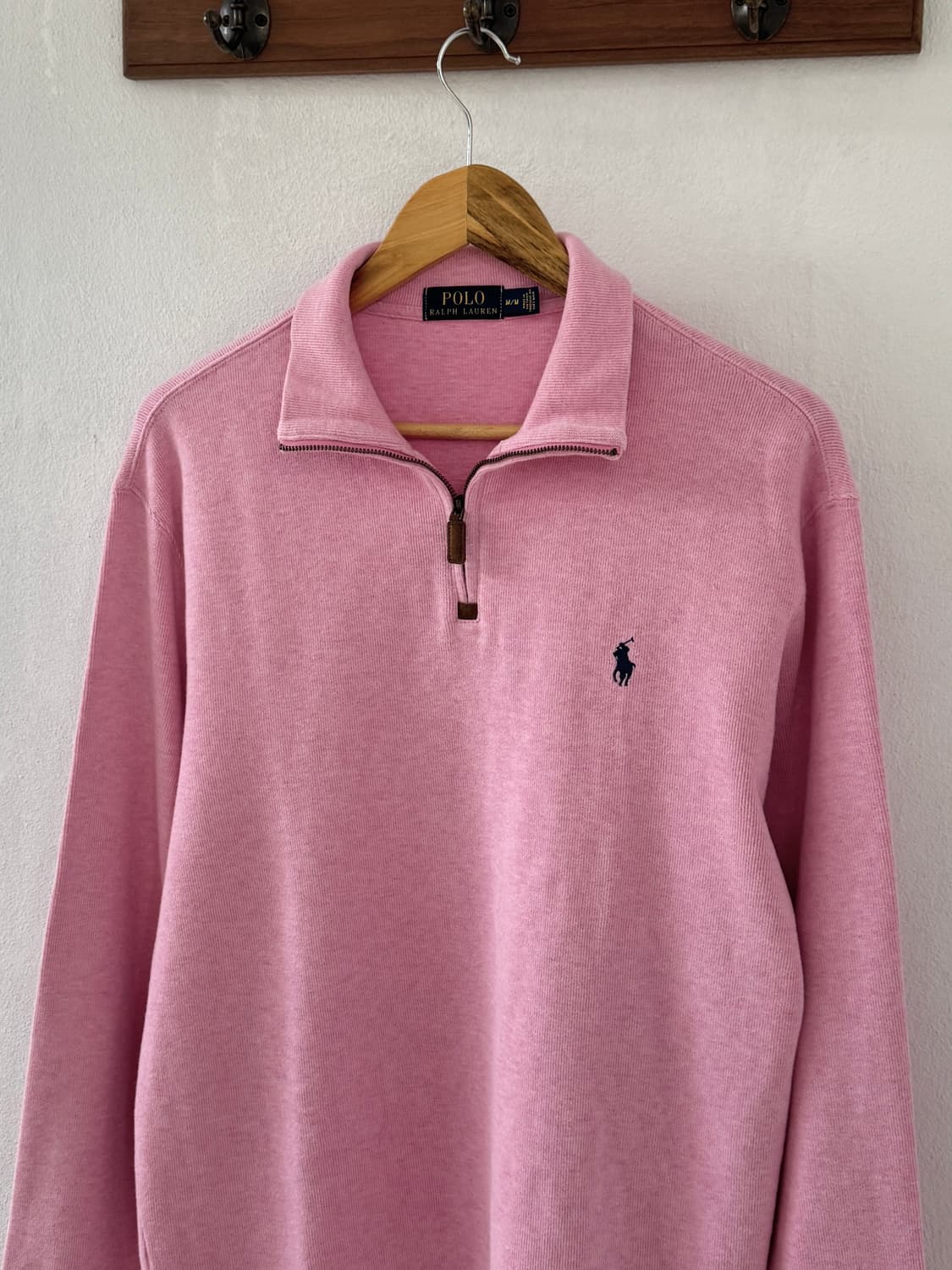 폴로 연핑크 반집업 니트 상품이미지1