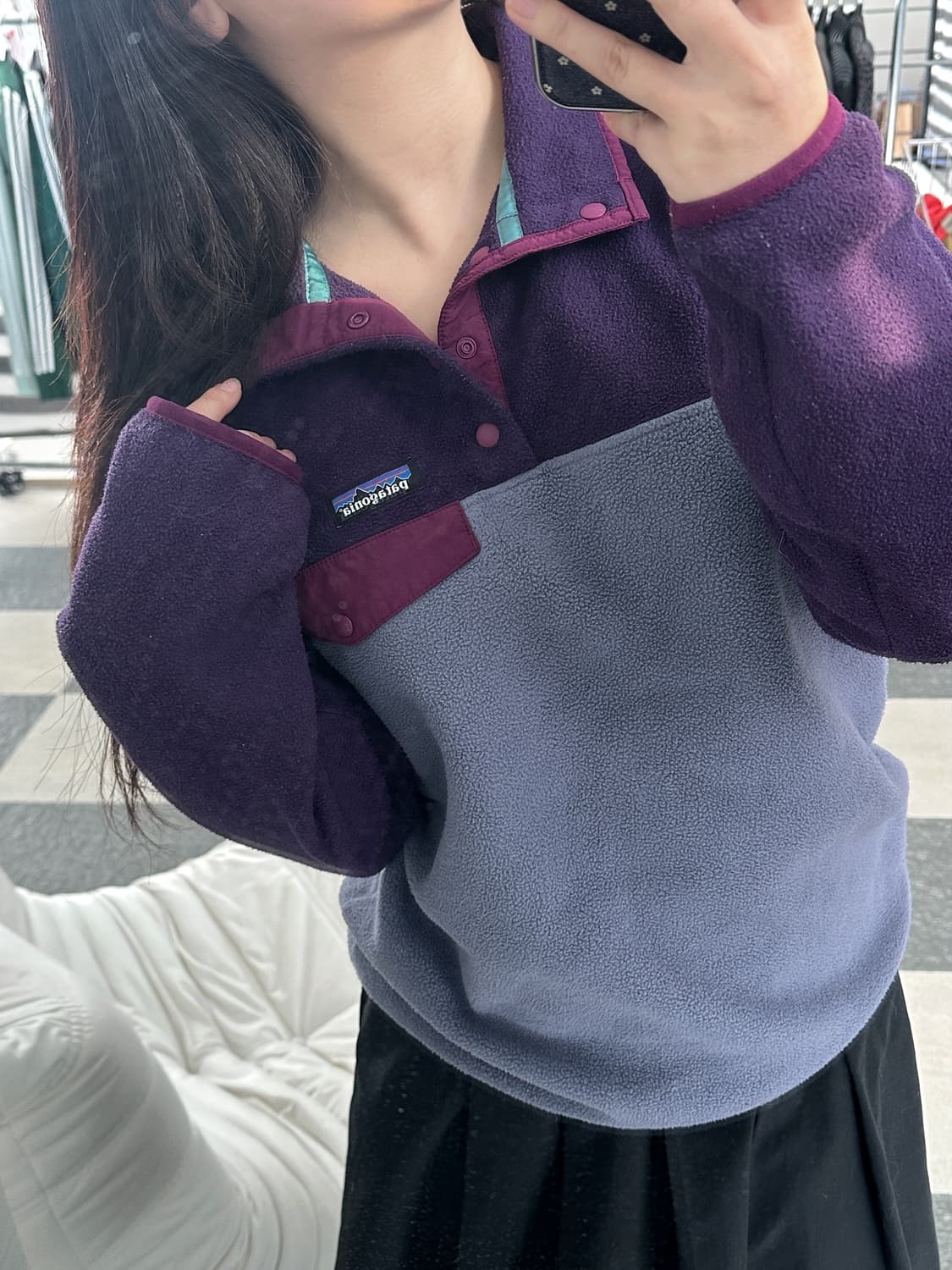 파타고니아 신칠라 퍼플 스냅 플리스  상품이미지2