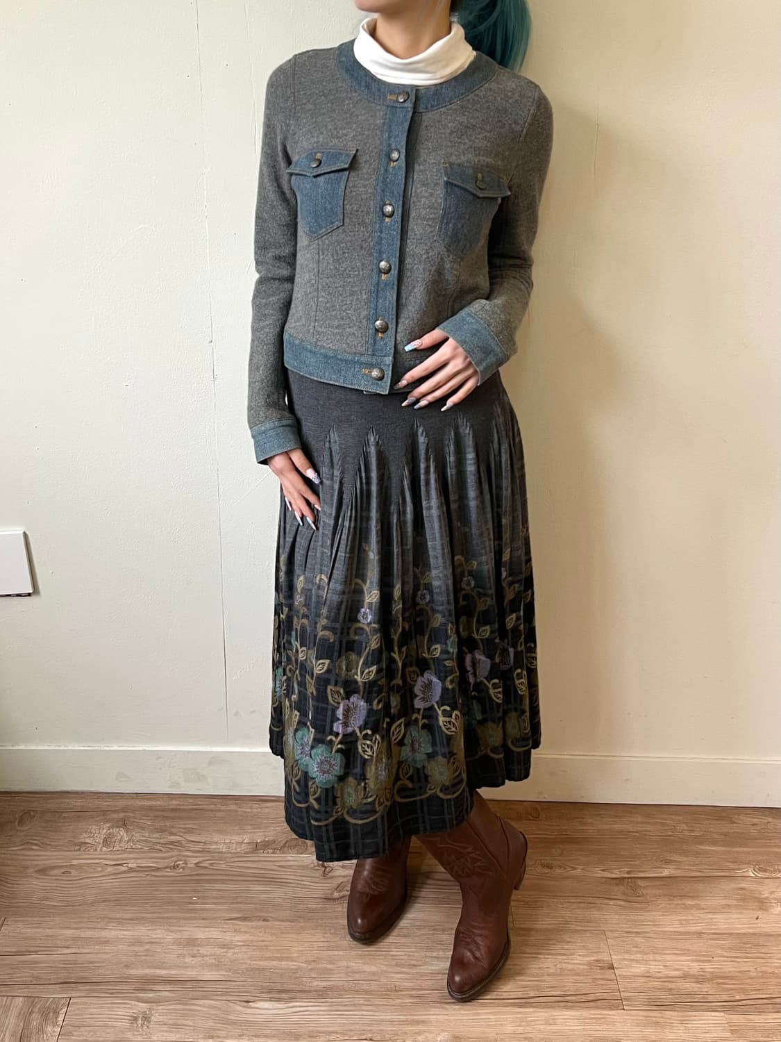 papiral 밴딩 아트 플라워 스커트 상품이미지6