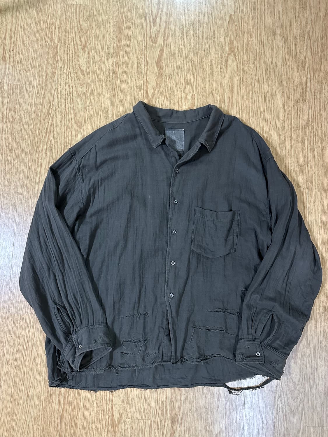 (2) 안셀름 DOUBLEGAUZE CRASH LS SHIRT 셔츠 상품이미지3