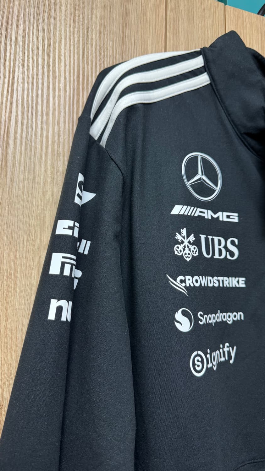 아디다스 메르세데스 AMG F1 쿼터집 블랙 스웨트셔츠 XL 상품이미지8