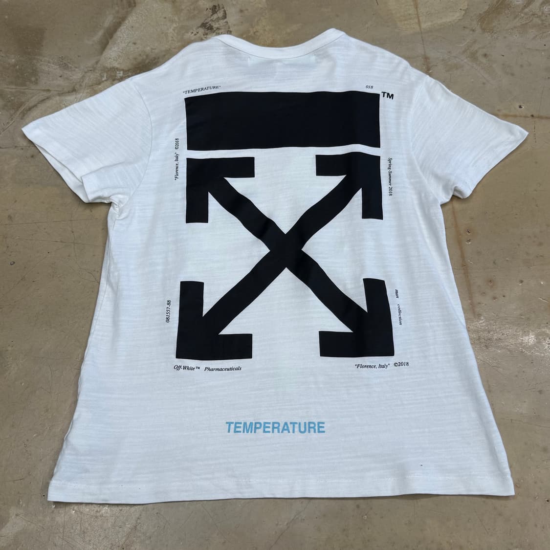 XS 오프화이트 화이트 모나리자 프린팅 반팔티 상품이미지3