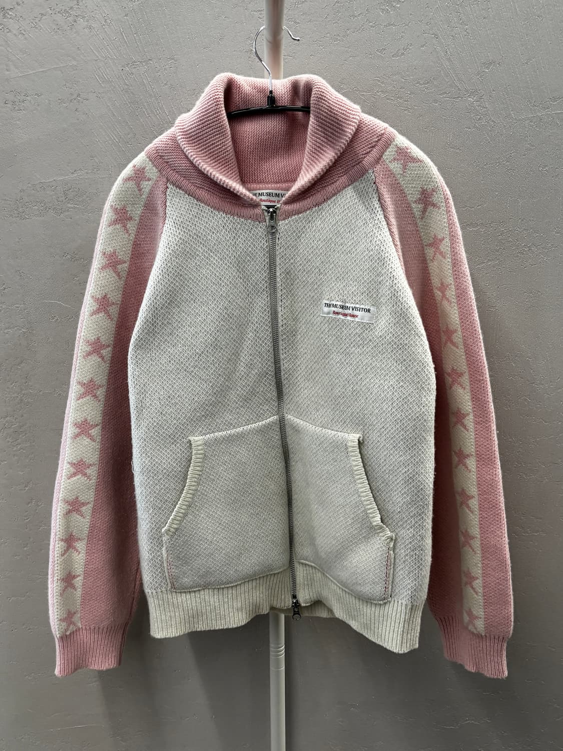 The museum visitor  니트 집업 가디건 핑크 상품이미지2