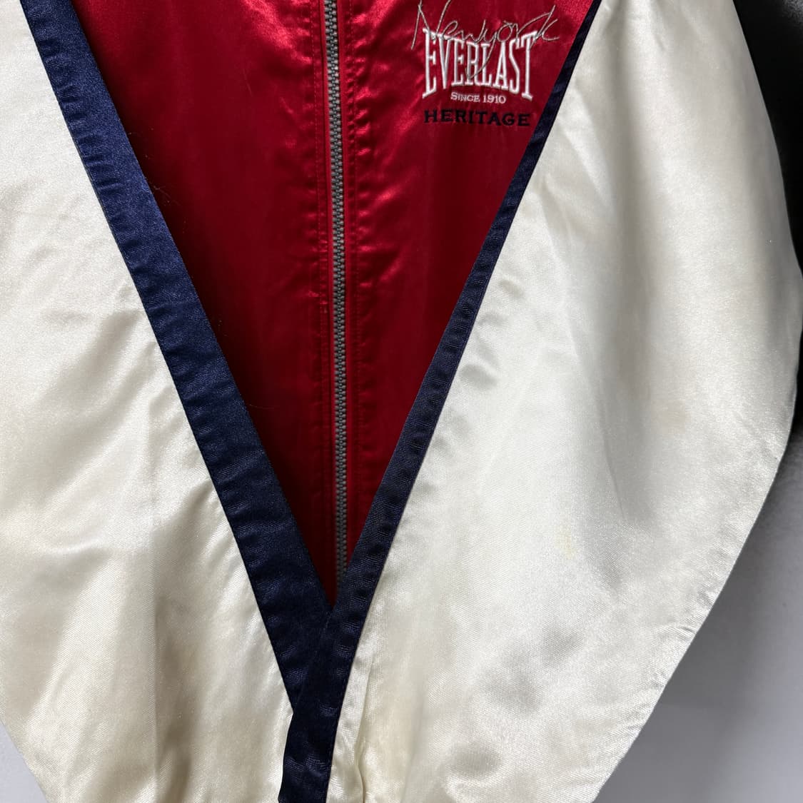 Everlast USA 헤리티지 올드스쿨 배색 자수 집업 바시티 자켓 상품이미지4