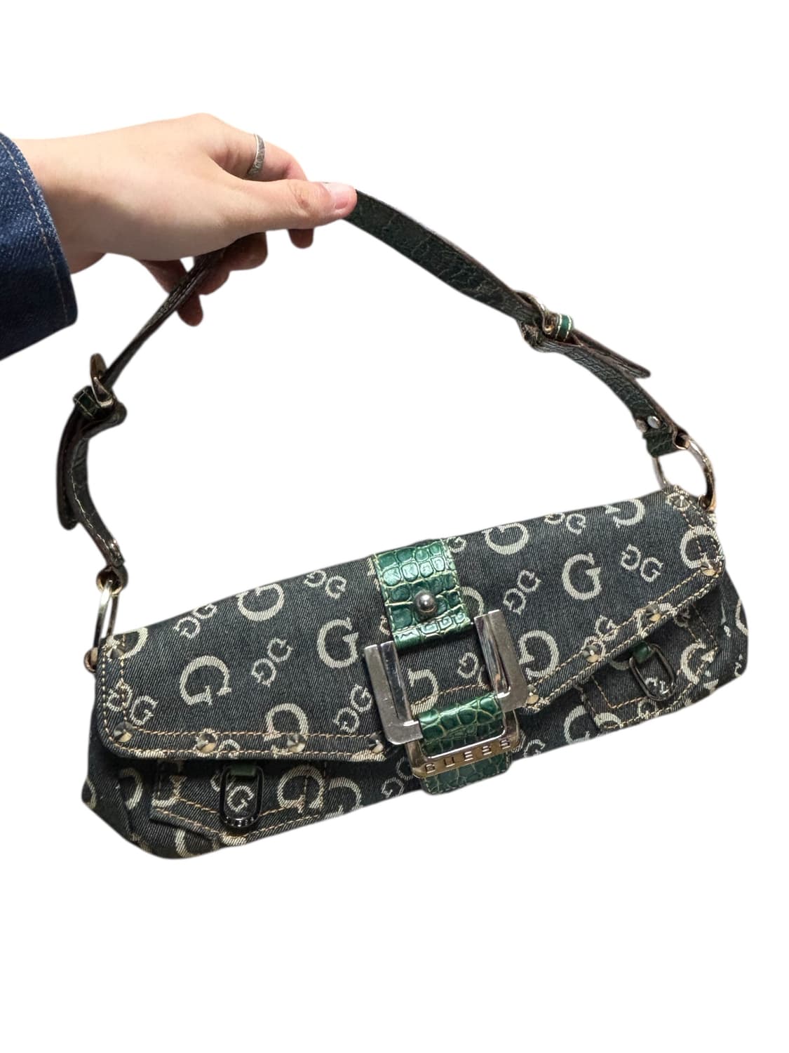 guess 게스 y2k 데님 버클 숄더백 상품이미지3