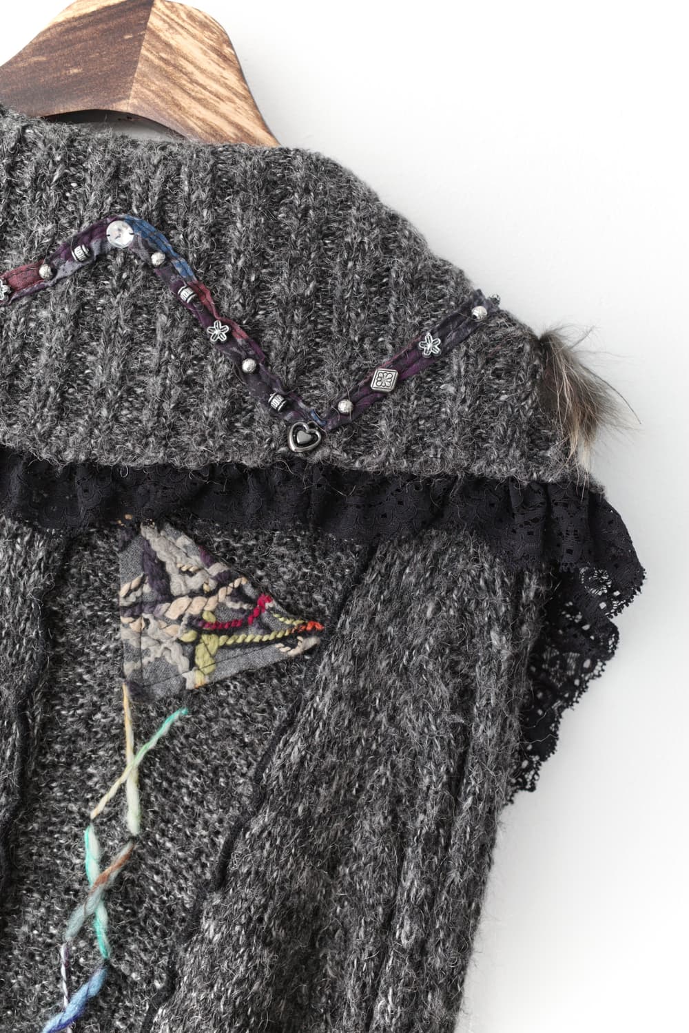 grunge patchwork long cardigun 상품이미지5