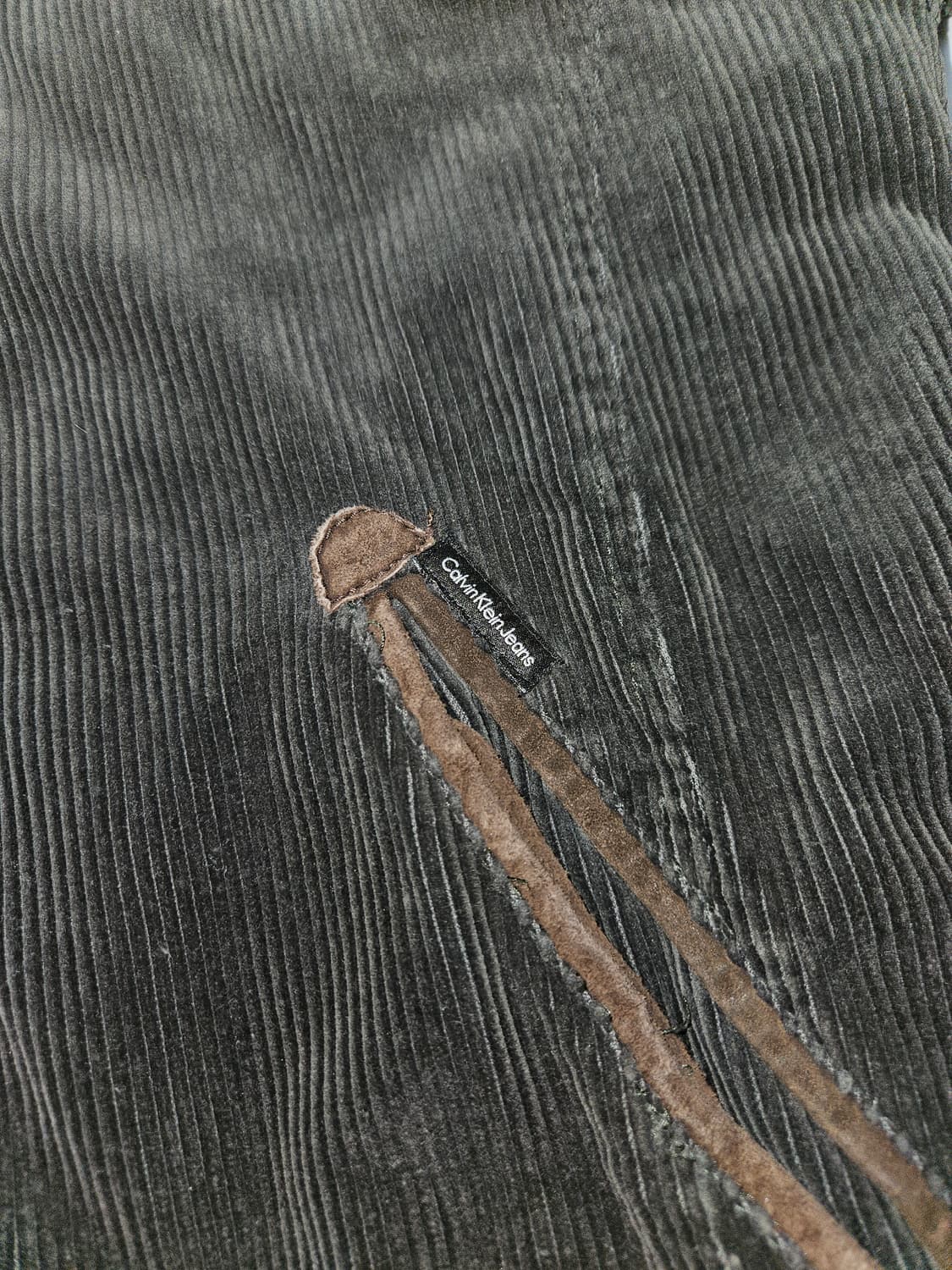 캘빈클라인 시어링퍼 코듀로이 무스탕 쉐르파 다크카키 빈티지 L 105 상품이미지3