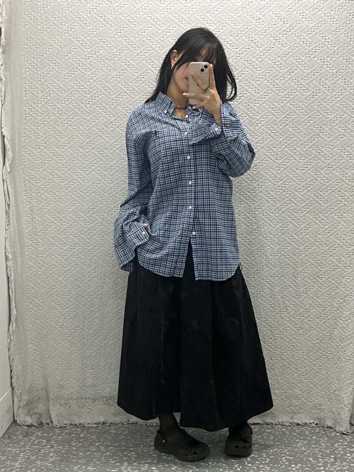 폴로 랄프로렌 자수로고 오버핏 체크 셔츠 L C06453 상품이미지1