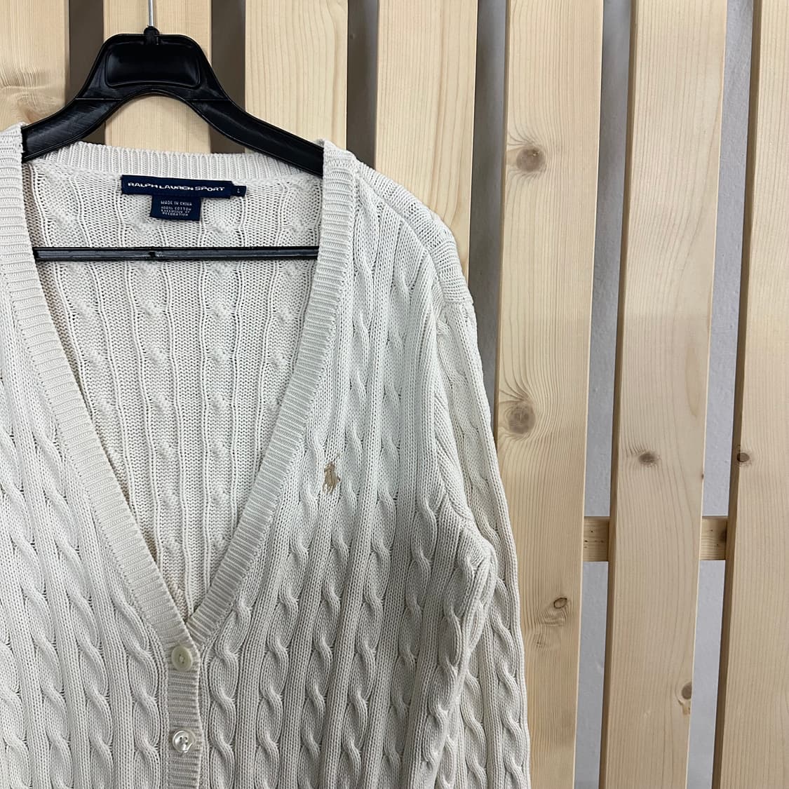 (S) 폴로 랄프로렌 크림 케이블 브이넥 니트 가디건 상품이미지4